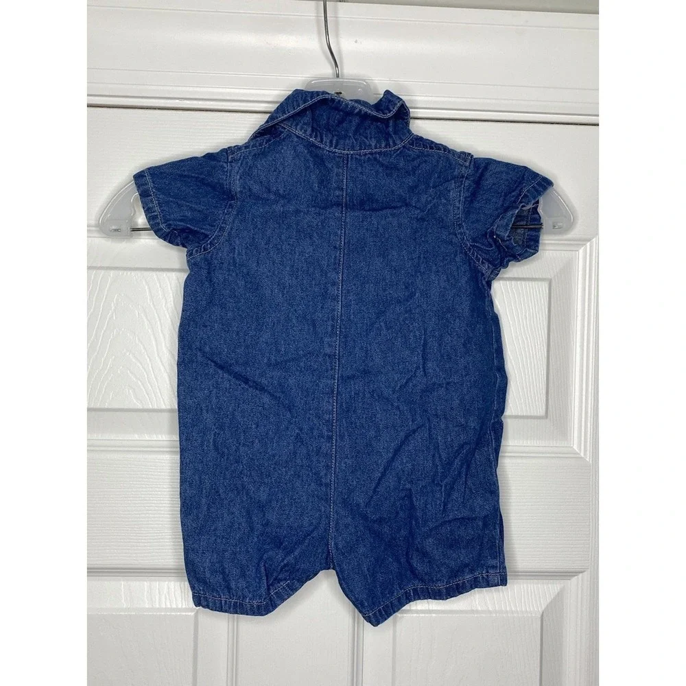 Vintage‎ 2002 Sesame Street Baby Denim One Piece Cars Dogs 3/6 Months